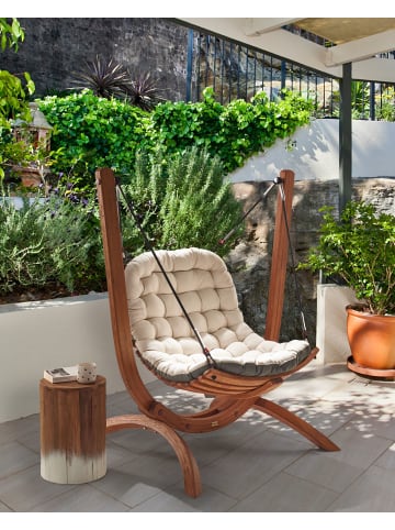 Beliani Gartenschaukel ALLISTE in Braun/Beige/Grau - (W) 125 x (H) 142 x (L) 100 cm