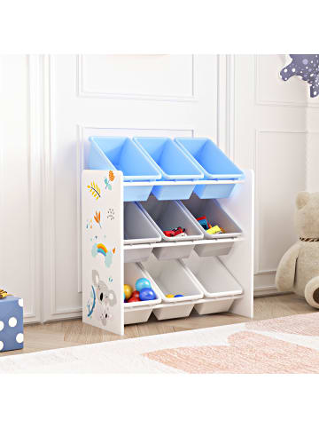 en.casa Kinderregal Muxía in Blau (H)60cm (B)62cm (T)26.5cm