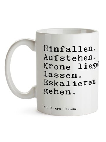 Mr. & Mrs. Panda Tasse Hinfallen. Aufstehen. Krone liegen... mit... in Weiß