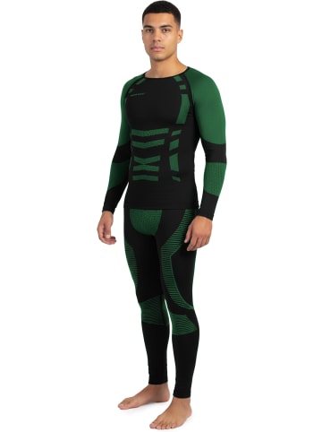 normani 2x Herren Thermo Langarmshirt in Grün/Schwarz