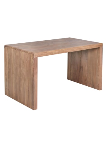 KADIMA DESIGN Schreibtisch TEKO: Massivholz Sheesham, Stauraum, stabil in Beige