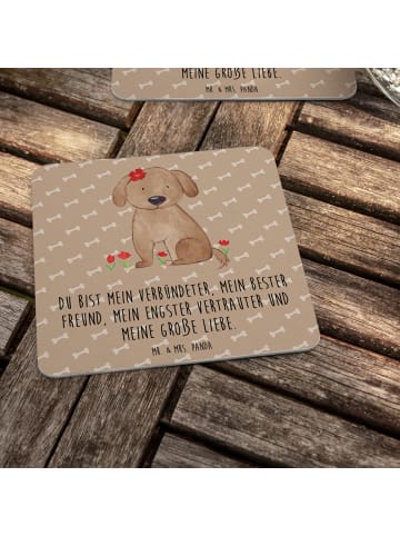 Mr. & Mrs. Panda Bierdeckel Hund Dame mit Spruch in Hundeglück
