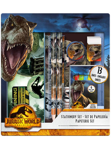 Kids Licensing Jurassic World Schreibset mit Stiften Lineal Radiergummi und Anspitzer 3 Jahre