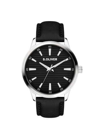 s.Oliver Armbanduhr Core Round in schwarz