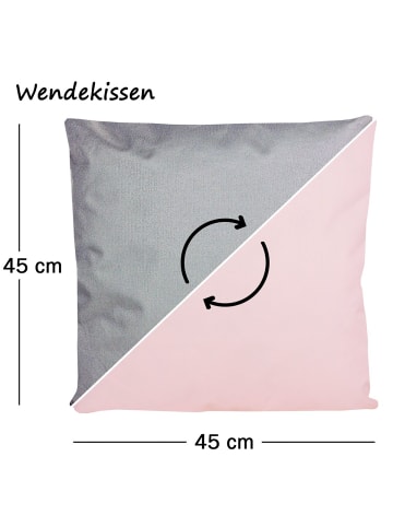 JACK Outdoor Dekokissen Wende 45x45cm inkl. Füllung in Grau/Rosa