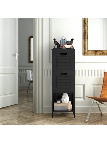 COSTWAY Badezimmerschrank in Schwarz