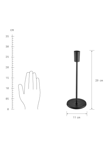 Butlers Kerzenhalter Höhe 29cm HIGHLIGHT in Schwarz
