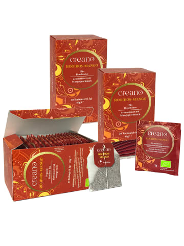 Creano "Rooibos-Mango" Rooibos-Tee aromatisiert mit Mangogeschmack 60er Box Teebeutel