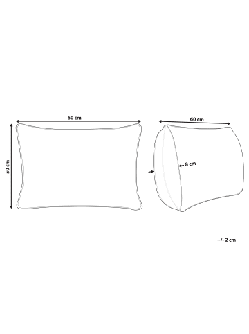 Beliani Kissen ANETO in Weiß/Blau - (W) 50 x (H) 8 x (L) 60 cm