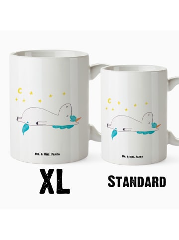 Mr. & Mrs. Panda XL Tasse Einhorn Sternenhimmel ohne Spruch in Weiß