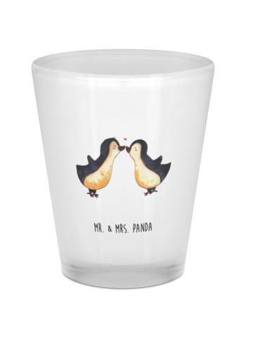Mr. & Mrs. Panda Schnapsglas Pinguin Liebe ohne Spruch in Transparent