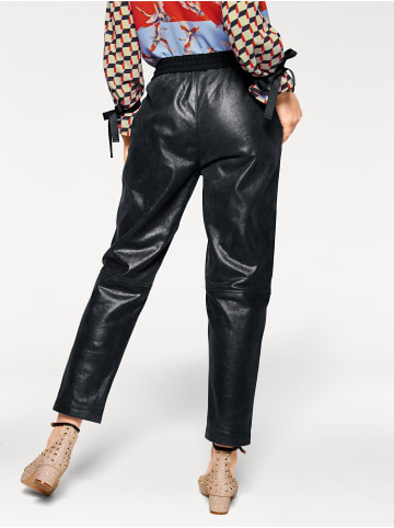 Heine Leder-Jogpants in schwarz