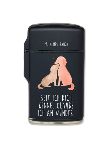 Mr. & Mrs. Panda Feuerzeug Hunde Liebe mit Spruch in Schwarz
