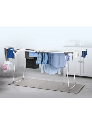 EASYmaxx Wäscheständer ausziehbar 201-258x56x100cm weiß/grau Weiß