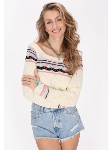 IZIA Women Sweater in offwhite multicolor