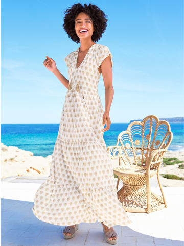 Heine Jersey-Kleid in ecru-camel-bedruckt