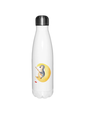 Mr. & Mrs. Panda Thermosflasche Pinguin Mond ohne Spruch in Weiß