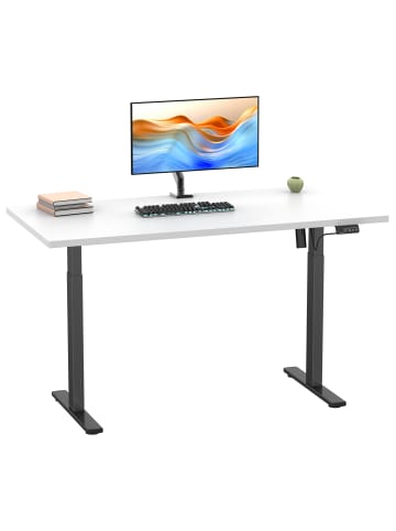VCM Schreibtisch Lona elektrisch verstellbar 160 x 80 in Schwarz / Weiß