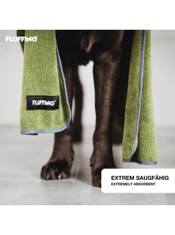 FLUFFINO Hundehandtuch Set 2-tlg. L grau/grün  Bunt