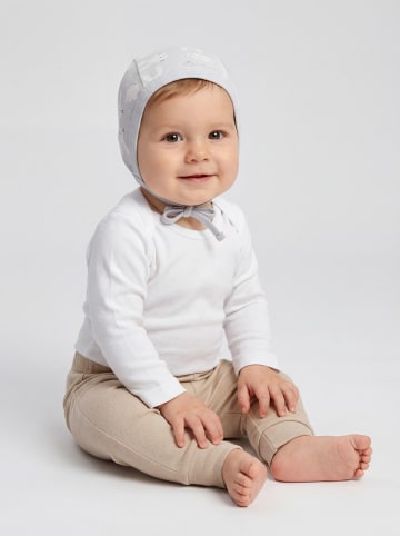 TupTam Unisex Baby Erstlingsmütze zum Binden 2er Pack in grau/weiß