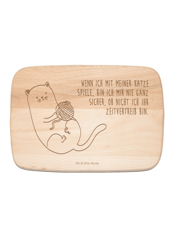 Mr. & Mrs. Panda Schneidebrett Katze Wolle mit Spruch in Transparent