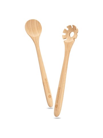 Reishunger Bambus Küchenhelfer, Spaghettilöffel 2er Set, 32cm