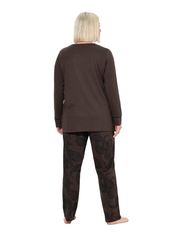 Ulla Popken Pyjama in pinienbraun