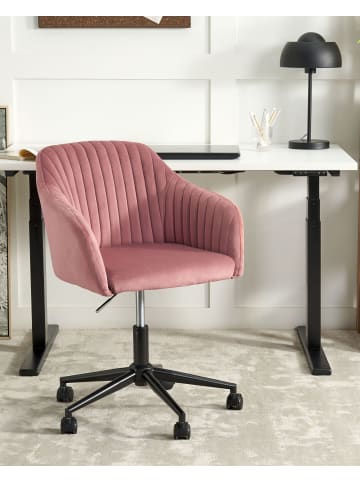 Beliani Bürostuhl VENICE in Rosa/Schwarz - (W) 64 x (H) 89 x (L) 64 cm