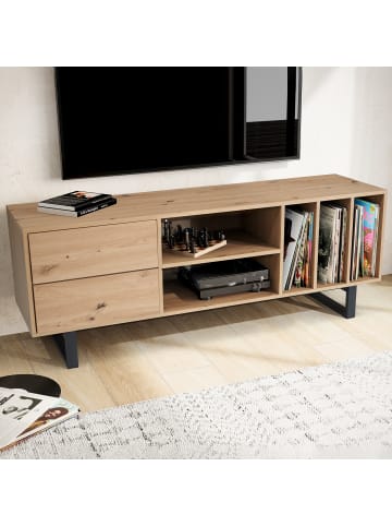 KADIMA DESIGN Lowboard Eiche-Dekor 150x55x40 cm TV-Kommode Modern, Design in Braun