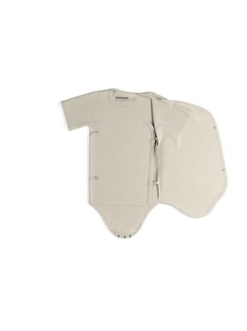 Sämann Baby Wickelbody aus 100% Bio-Baumwolle kurzarm gerippt Oat Milk