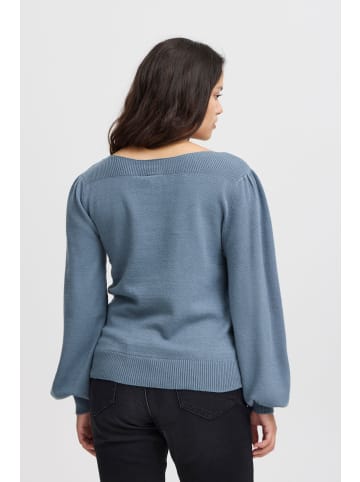 ICHI Strickpullover IHVIRELLE LS 20121631 moderner Strickpullover in Blau
