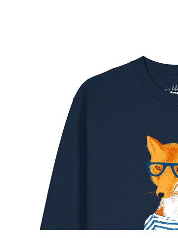 wat? Apparel Sweatshirt Fuchs in Dunkelblau