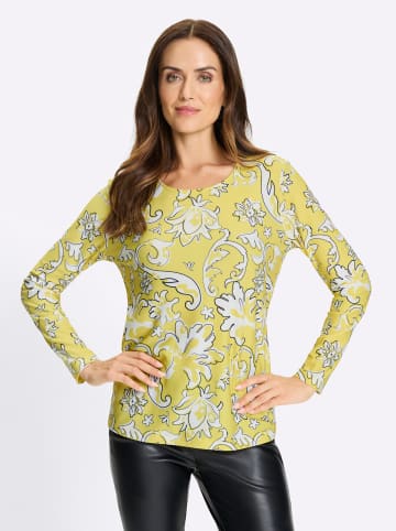 Heine Langarmshirt in limone-ecru-bedruckt