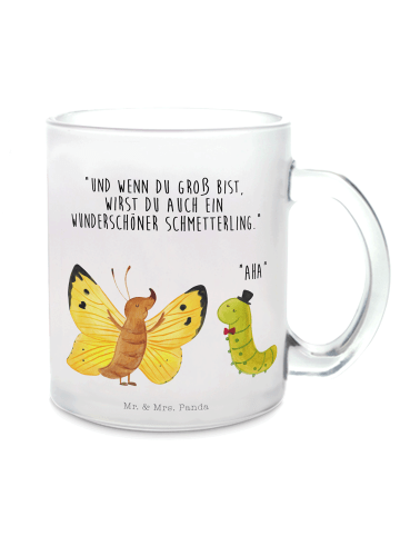 Mr. & Mrs. Panda Kaffeetasse Raupe Schmetterling mit Spruch in Transparent