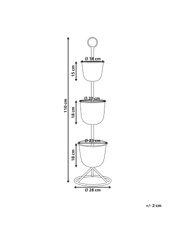 Beliani Outdoor Blumentopf RENGE in Braun - (W) 28 x (H) 110 x (L) 28 cm