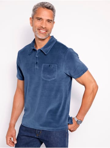 Sieh an! Kurzarm-Poloshirt in jeansblau