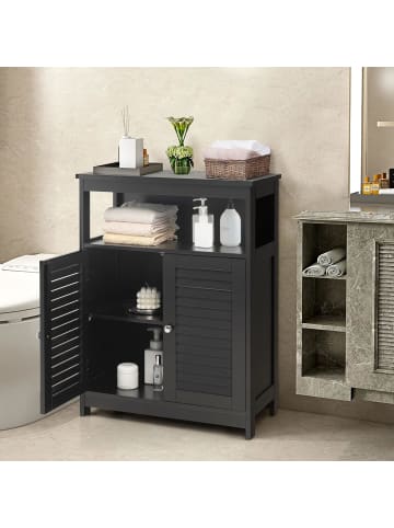 COSTWAY Badezimmerschrank in Schwarz