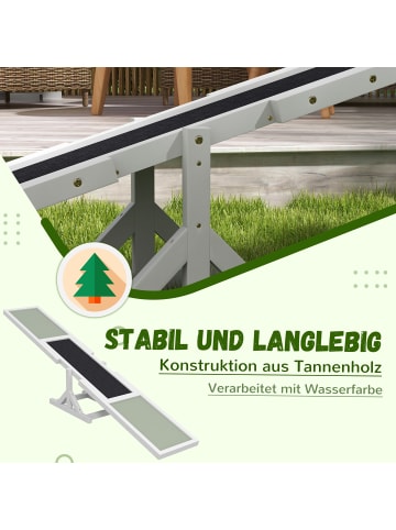 Pawhut Hundewippe Weiß Tannenholz