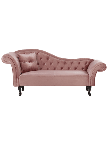 Beliani Chaiselongue LATTES in Rosa - (W) 188 x (H) 87 x (L) 59 cm