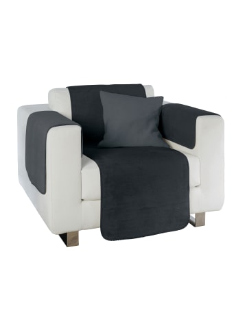 Erwin Müller Baumwollmischung Sessel- und Sofaschoner-Set 3-tlg. Matera in schwarz/grau