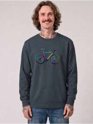 wat? Apparel Sweatshirt Fahrrad by night in India Ink Grey