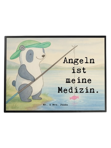 Mr. & Mrs. Panda Schreibunterlage Panda Angeln Design mit Spruch in Weiß