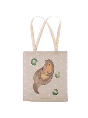 Mr. & Mrs. Panda Tasche Otter Seerose ohne Spruch in Grau Pastell