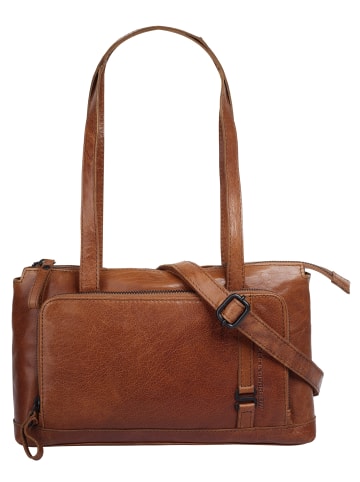 SPIKES & SPARROW Handtasche echt Leder in cognac