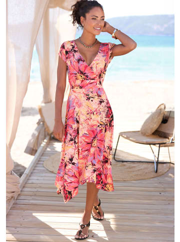 Beach Time Sommerkleid in pink bedruckt