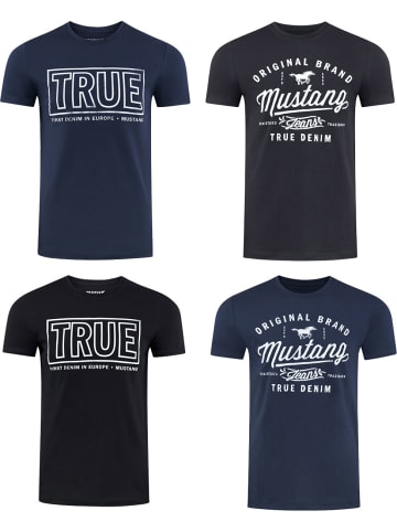 Mustang T-Shirt Basic Print 4er Pack in Mehrfarbig