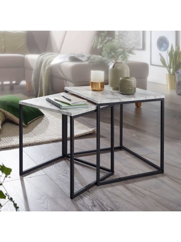 KADIMA DESIGN Beistelltisch 2er-Set | Marmor-Look Premium, Modern