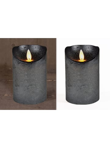 JACK LED Echtwachskerze 12,5cm mit Timer in Anthrazit
