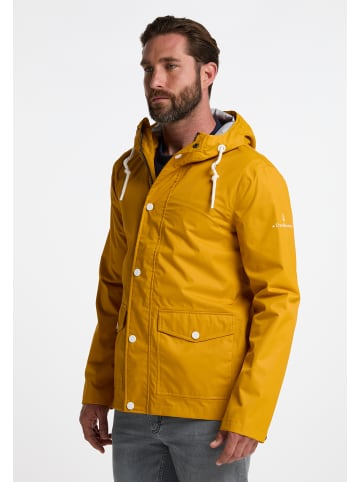 DreiMaster Maritim Herren Regenjacke Mit Einem Dezenten Print Auf Der Oberstoffrückseite in Senf