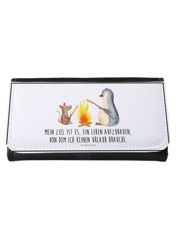Mr. & Mrs. Panda Portemonnaie für Damen Pinguin Lagerfeuer mit S... in Weiß